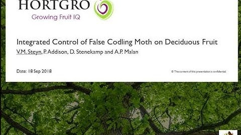 32 Integrated management of the control of false codling moth, Thaumatotibia leucotreta, on deciduou
