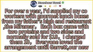 For over a year, I'd supplied my co workers with gourmet lunch boxesfrom my father's high end