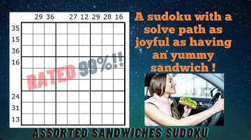 Assorted Sandwiches : A brilliant sudoku from a renowned sudoku series !