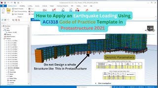 Earthquake Loading Application Using ACI 318 Code of Practice Template in Protastructure 2021 screenshot 1