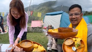 Enjoying Yak Meat in The Nomads Homestay Dirang Arunachal Pradesh