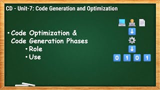7.0 - Code Optimization & Code Generation Phases Role & Use - CD