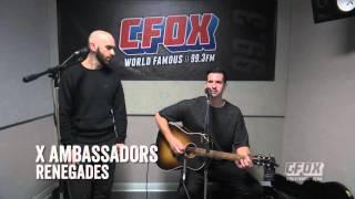 Video thumbnail of "X Ambassadors  Renegades - Live acoustic at CFOX"