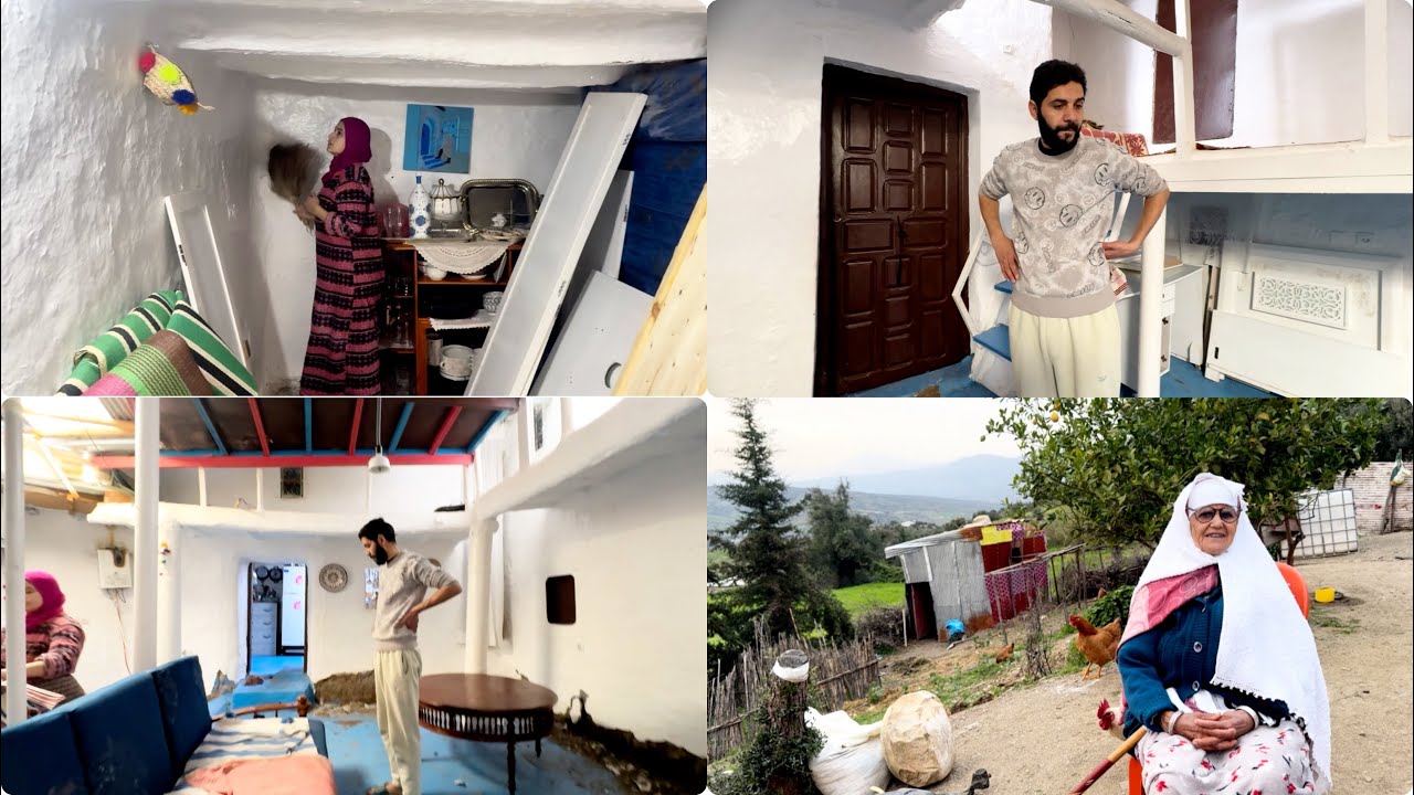 يوم كامل من التعب🥱  شفو فين مشينا نفطرو بعد ما تم تنظيف البيت من تراب