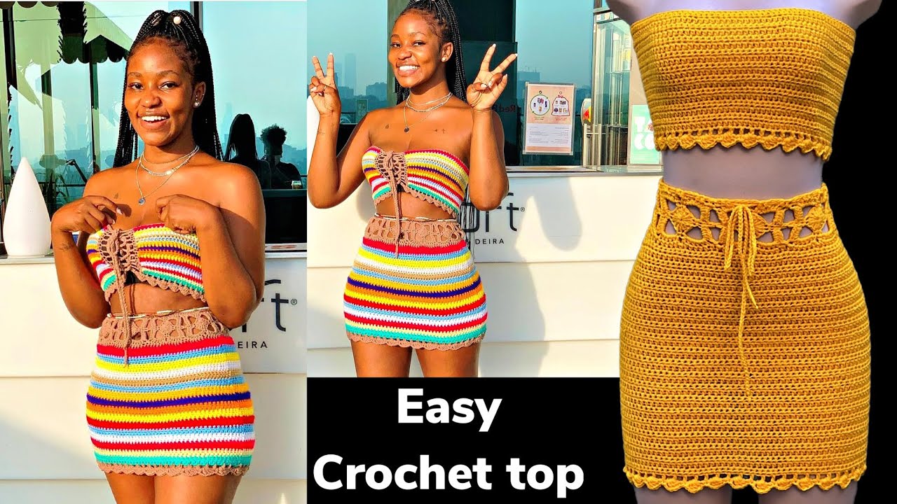 Simple crochet bandeau top  crochet top tutorial 