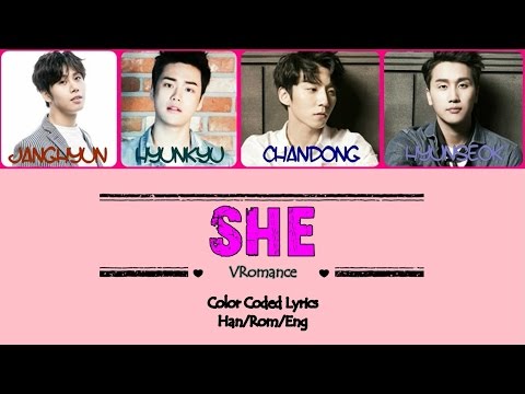 VRomance (브로맨스) - SHE (여자 사람 친구) Color Coded Lyrics HAN/ROM/ENG