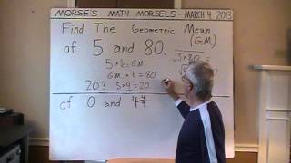 Mathematics - a Geometric Mean between two numbers