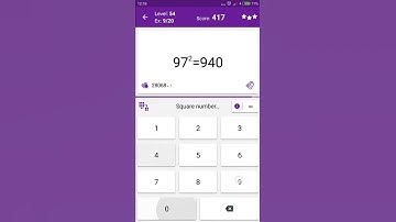 Math Tricks - Training mode - square numbers between 90 and 99 - level 054 (Number Keyboard)
