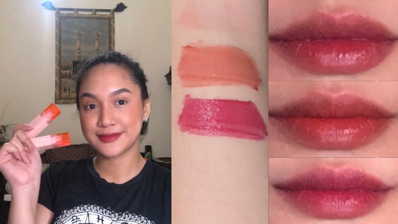 racun lip tint terbaru rollover reaction dewdrop lip & cheek tint (test