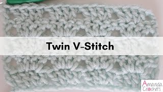 Twin V Stitch (Crochet 101 Series) | Easy Crochet Beginner Tutorial