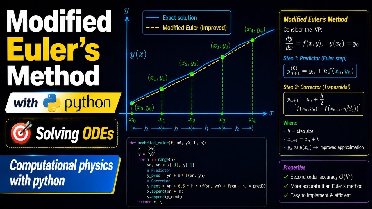 8 Modified Euler's Method - YouTube