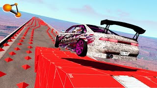 BeamNG.drive - Vehicles Drive On Destructive Spiked Track