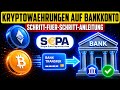 Kryptowährungen auf Bankkonto auszahlen - Schritt für Schritt