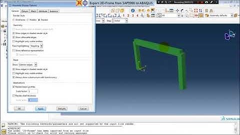 SAP to Abaqus - 2D Frame