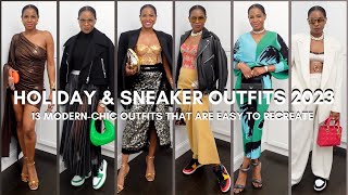 CHIC HOLIDAY & SNEAKER OUTFITS | AWED BY MONICA