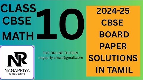 class 10 CBSE Math 2024-25 Board paperSET1 30/1/1solution in Tamil|SectionA|Q13TOQ20 #video #youtube