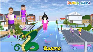 Banjir Kota Muncul Monster Ular Kejar Yuta Mio 😱 Ditolong Bayi Titan | Sakura School Simulator