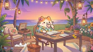Mochi's Sunset Tropical Study 🌊 Chill Lofi Music for Relaxation ☕️ Calm Lofi for Study & Relax