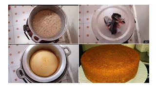 how to bake a cake using charcoal stove (jiko) /no oven/no mixer