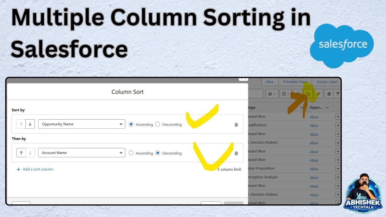 How to Use Multi-Column Sort in Salesforce List Views | Salesforce CRM ...
