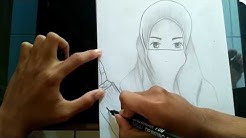 Menggambar Wanita Berjilbab