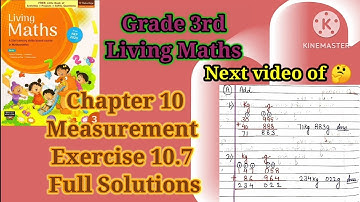 Measurement | Chapter 10 | class 3 | Living maths 3 | Exercise 10.7 | Mathsadda |