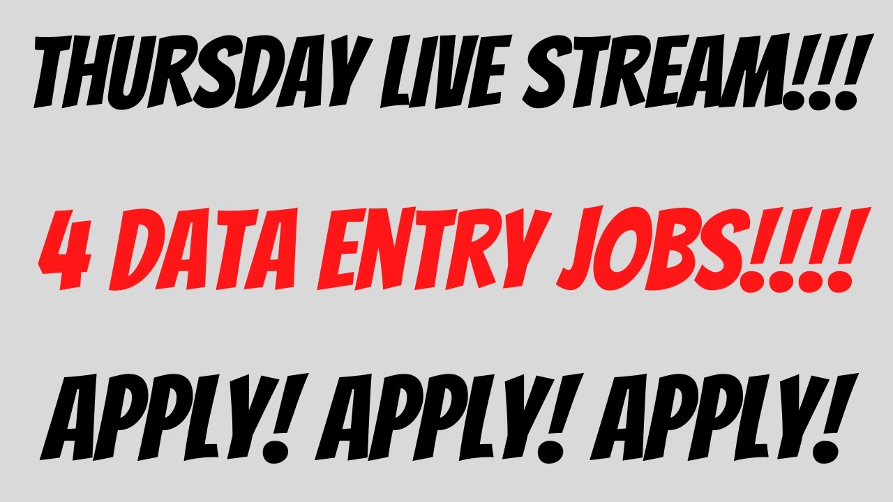 4 Data Entry Work From Home Jobs YouTube