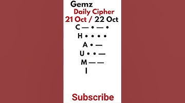 Gemz Daily Cipher Morse Code 22 Oct 23 October 2024 | Unlock Today’s Code & Rewards! #gemzdailycode