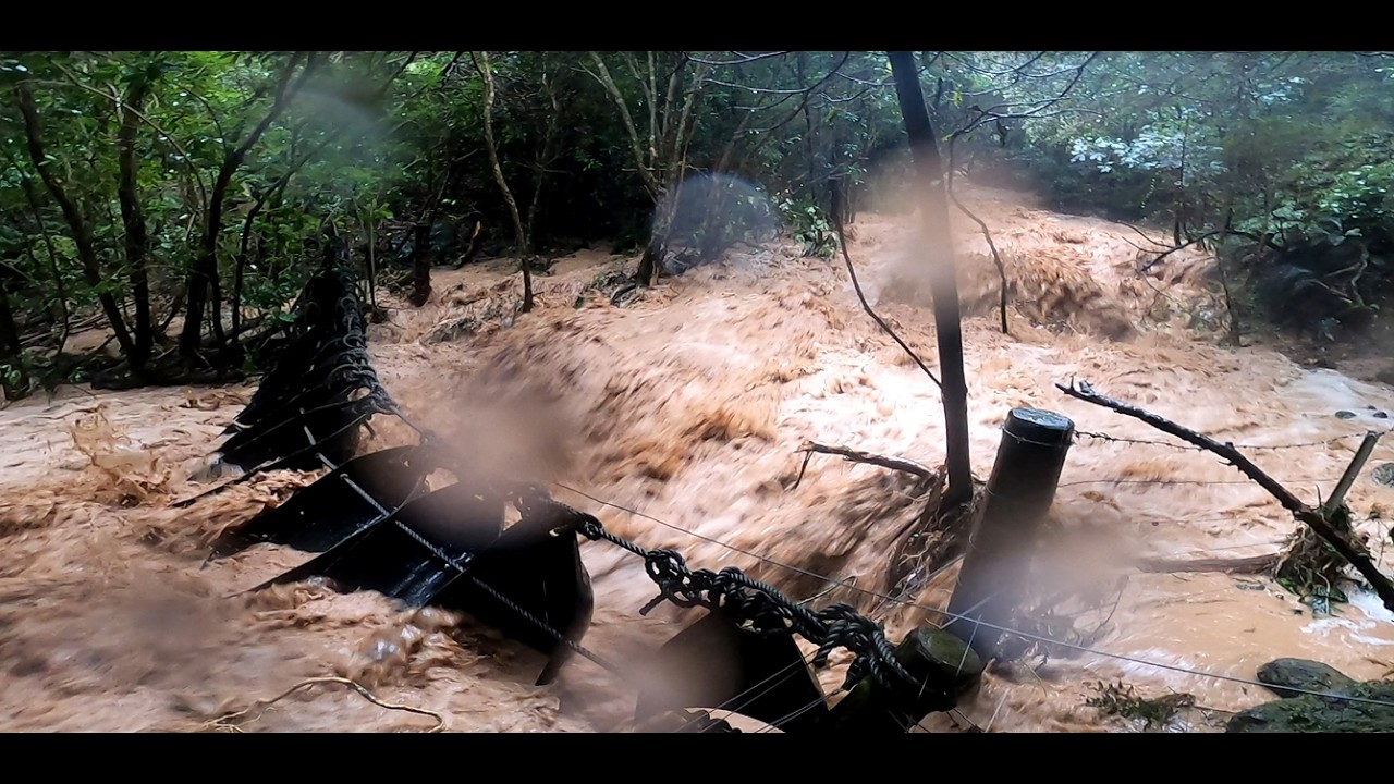 40 Year Flood, 300mm+ rainfall, Little River, Banks Peninsula, New Zealand