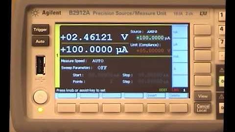 Keysight B2900A Source Measure Unit Capturing an IV Curve of an LED