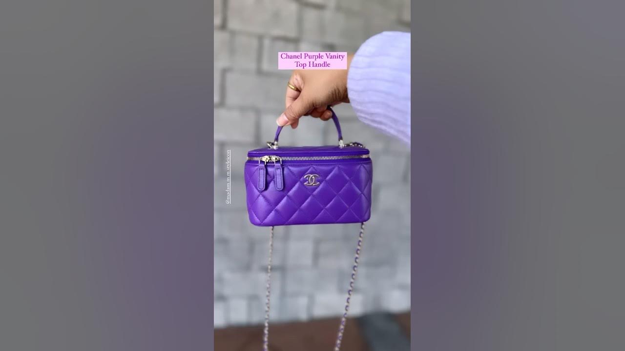 Purple 💜 Chanel Vanity Top Handle with Chain #Chanel #ChanelVanity  #Chanel22A 