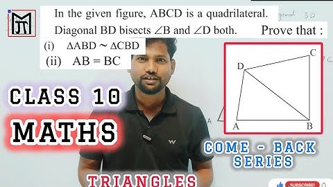 in the given figure ABCD is a quadrilateral BD bisects angle B and angle D both @mathstransporter
