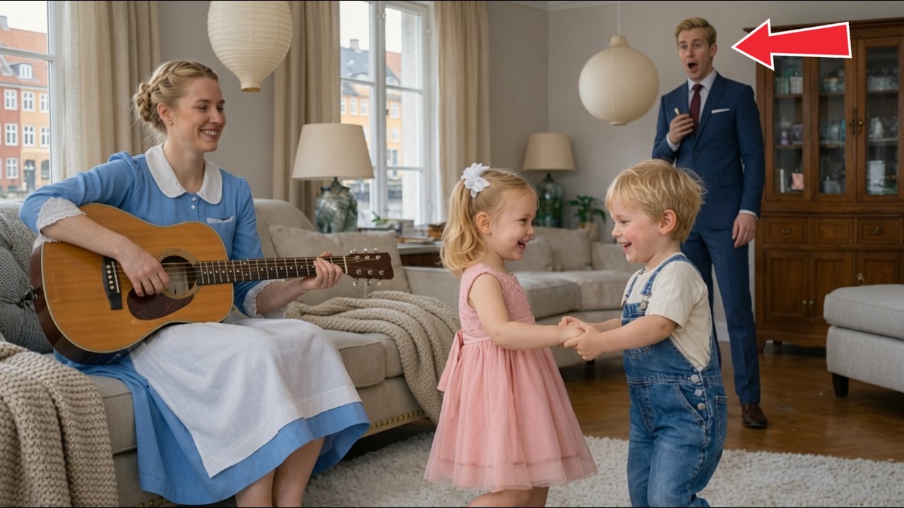 Jeg kom hjem fra en endeløs arbejdsdag og hørte en lyd, jeg ikke havde hørt i to år: min datters latter. Min Isabella, som ikke havde smilet siden sin mors død, dansede i stuen med hushjælpens...