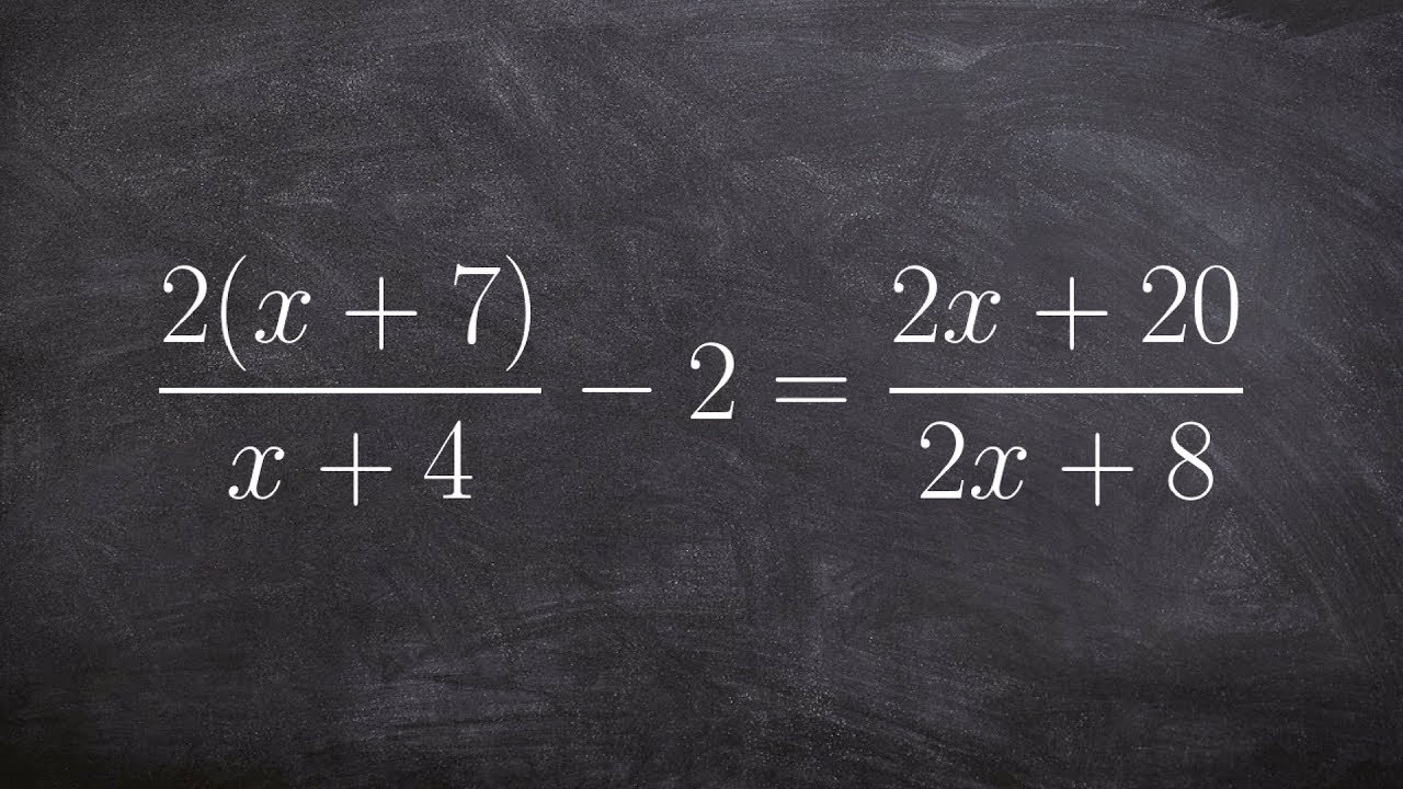 Math tutorial for solving rational equations - YouTube