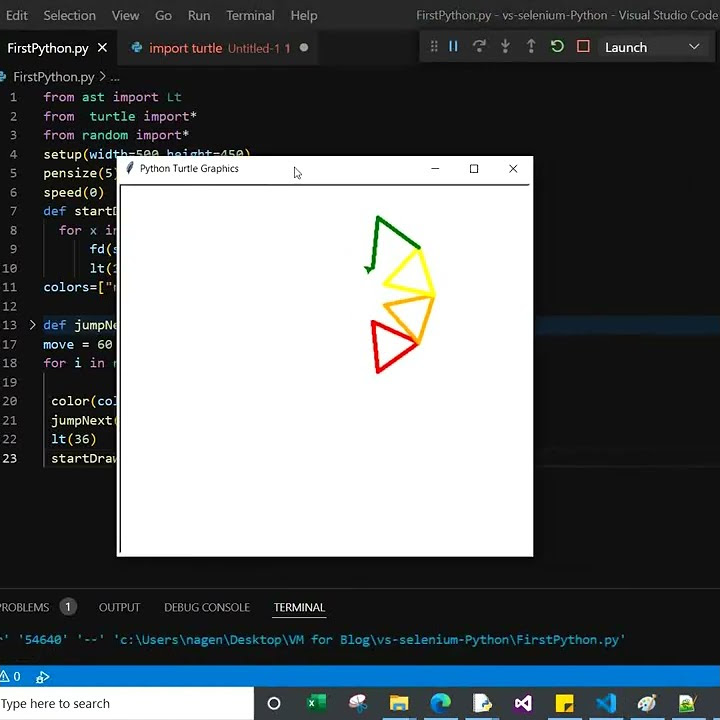 Draw a Circle of Triangles in Python Using the Turtle graphic - YouTube