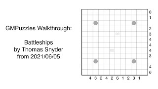 GMPuzzles - 2021/06/05 - Battleships by Thomas Snyder screenshot 5