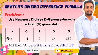 Newton’s Divided Difference Formula | Find f(4) | VTU Engineering Mathematics M1/M2
