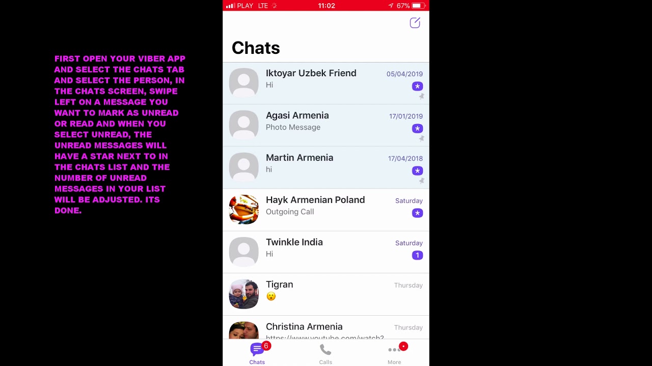 HOW TO MARK MESSAGES UNREAD OR READ IN VIBER APP IOS YouTube HOW TO MARK MESSAGES UNREAD OR READ IN VIBER APP IOS YouTube