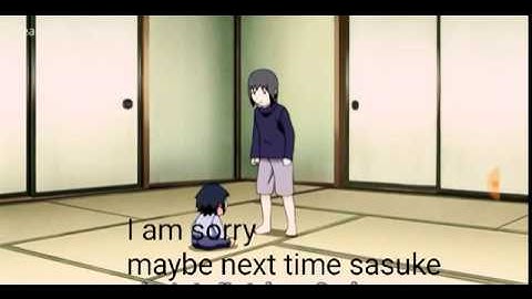 Cute Baby Sasuke playing with Itachi eng sub