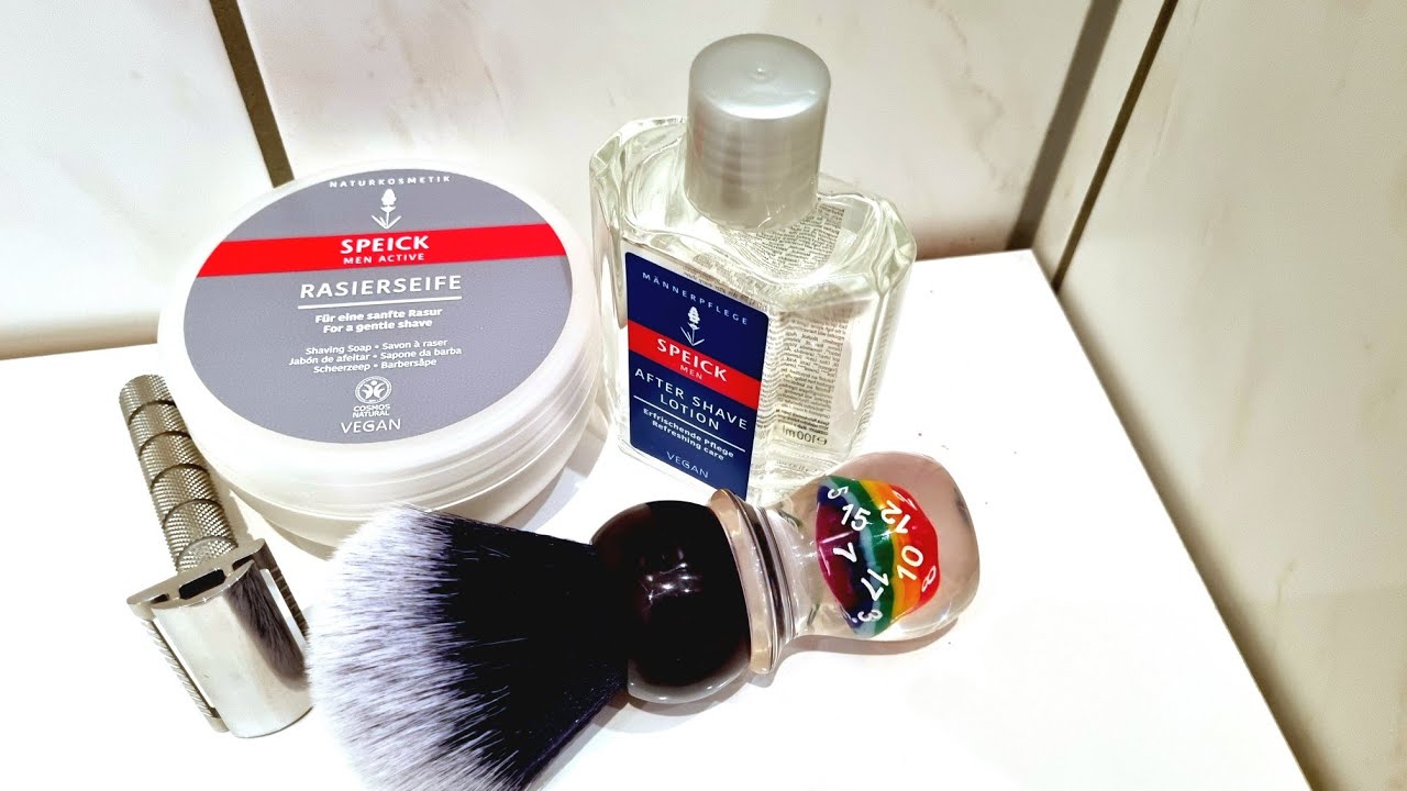 Executive Shaving Company Outlaw DE Safety Razor. Speick Shaving Soap & Aftershave Splash.