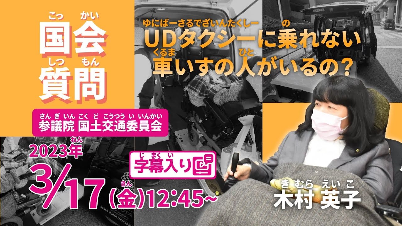 2023.3.17 参議院 国土交通委員会 委嘱審査 「UDタクシーに乗れない 