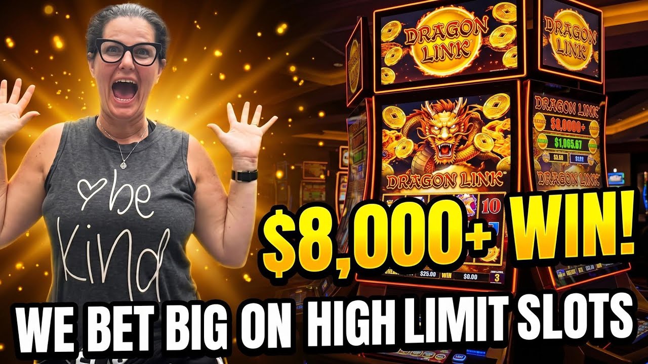 My Wife Bet HUGE on High Limit Dragon Link Slots and WON!