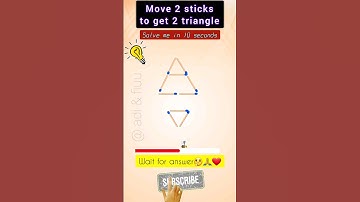 matchsticks puzzle💡🤯| Move 2 sticks & get 2 equal triangle #matchstickpuzzle #puzzlegame
