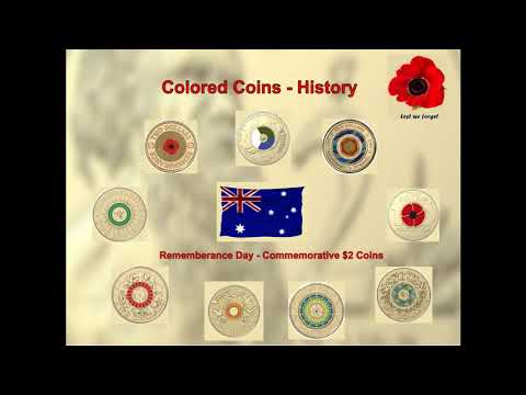 Colored Coins - Australian $2 Remembrance Day Coins!