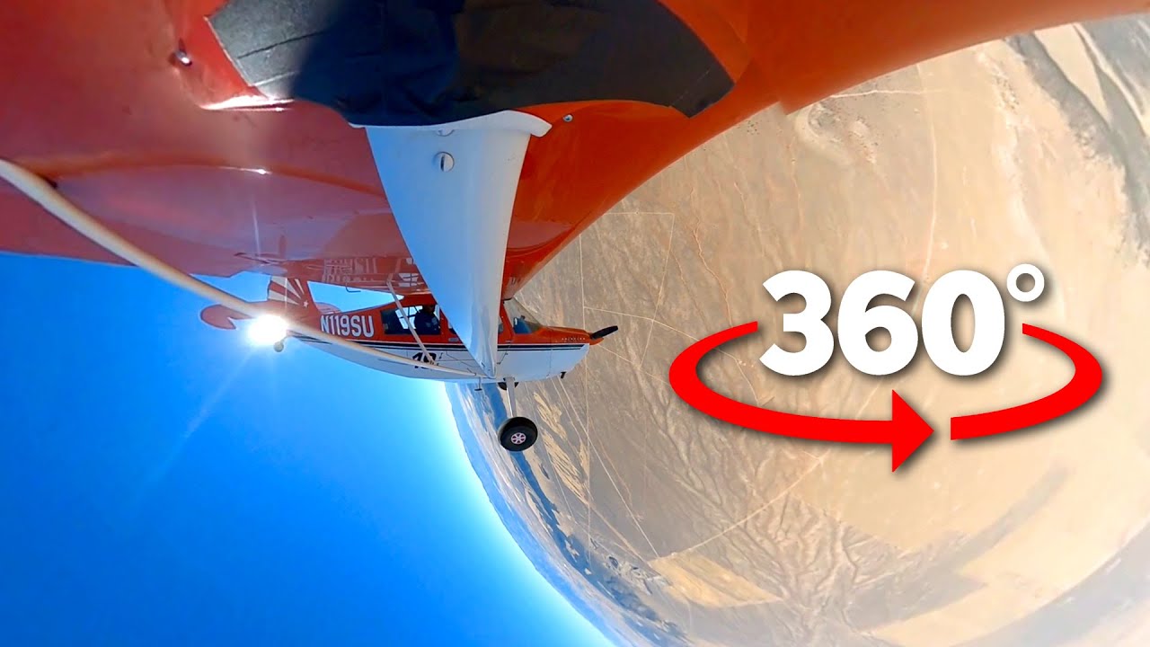AMAZING Citabria Spin Training | Wing Shot With A 360° Camera