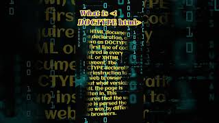 What is DOCTYPE in html||document type