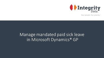 Manage mandated paid sick leave in Microsoft Dynamics GP