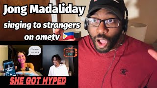 🇵🇭 Jong Madaliday - singing to strangers on ometv | she vibe to my song | REACTION!!!