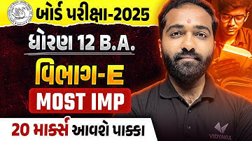 Std 12 BA Board Exam Section E Most IMP | Dhoran 12 BA Exam IMP 2025 | Mayur Sir