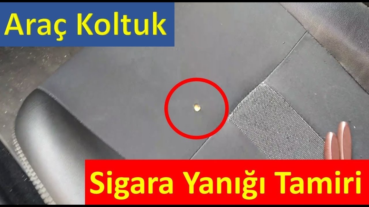 Araç koltuk sigara yanık tamiri YouTube